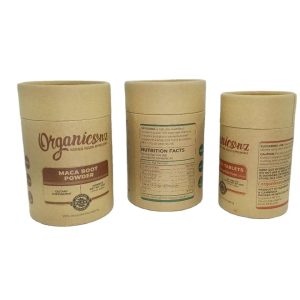 Boîte biodégradable de poudre de maquillage pour le visage Emballage de poudre de complément alimentaire avec couvercle métallique étanche à l'air