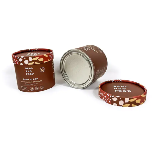 Pots de protéines en poudre biodégradables, hermétiques, de qualité alimentaire, en forme de tube Kraft.
