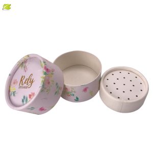 Joli pot de poudre cosmétique personnalisé avec tube d'emballage de poudre libre avec tamis