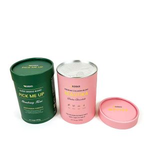 Boîtes cylindriques en papier pour protéines en poudre tubes en papier hermétiques pour compléments alimentaires