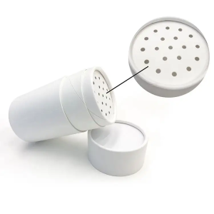 Emballage en gros en carton de qualité alimentaire pour pots de poudre cosmétiques avec tamis à poudre